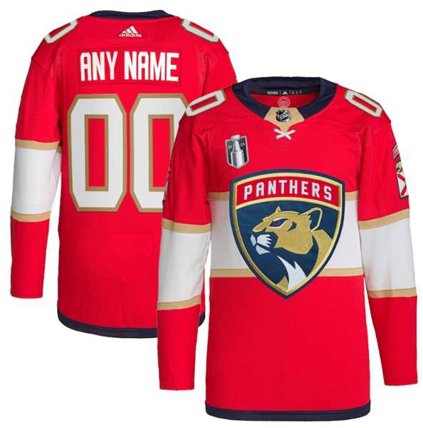 Men%27s Florida Panthers Active Player Custom Red 2023 Stanley Cup Final Stitched Jersey